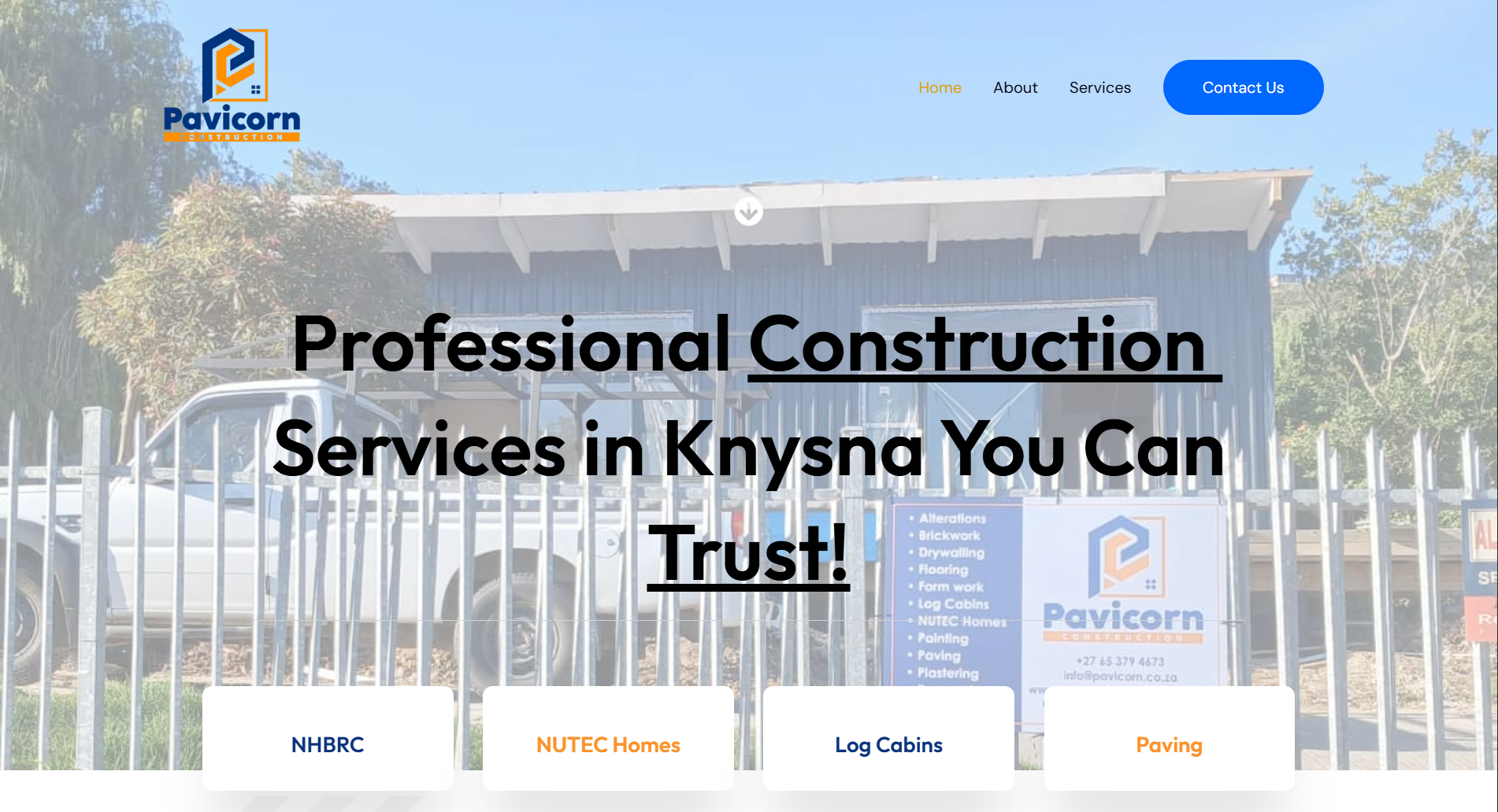 Pavicorn landing page hero