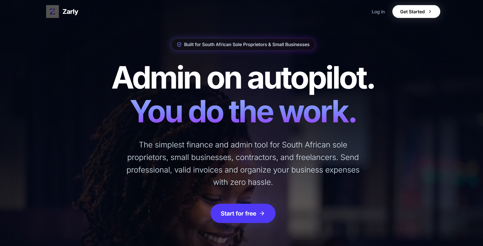 Zarly dashboard hero